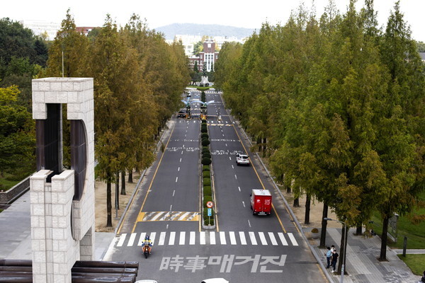 전남대학교 정문 관현로 항공사진(사진_전남대학교)