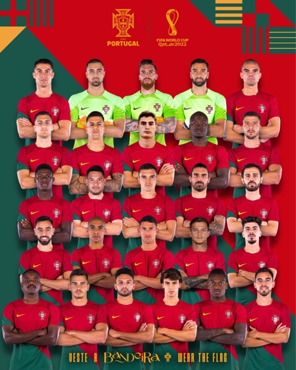 '카타르 월드컵' 포르투갈 대표팀 26명 명단 공개...호날두 출전