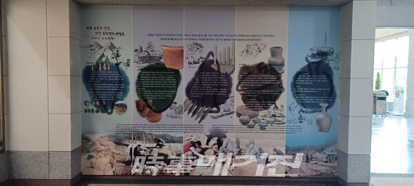 용담댐 발굴 현장과 설명도