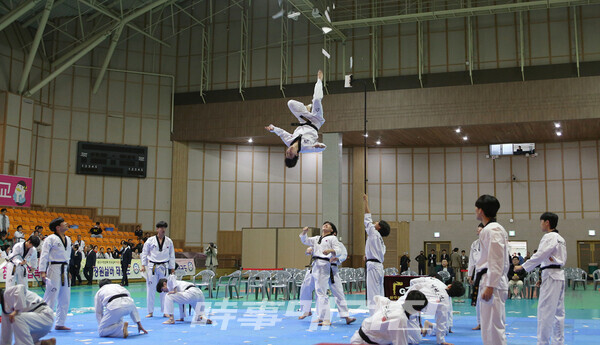 태권도진흥재단시범단의 “위대한 태권도” 공연장면 (사진_정연수 기자)